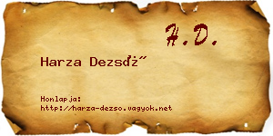 Harza Dezső névjegykártya